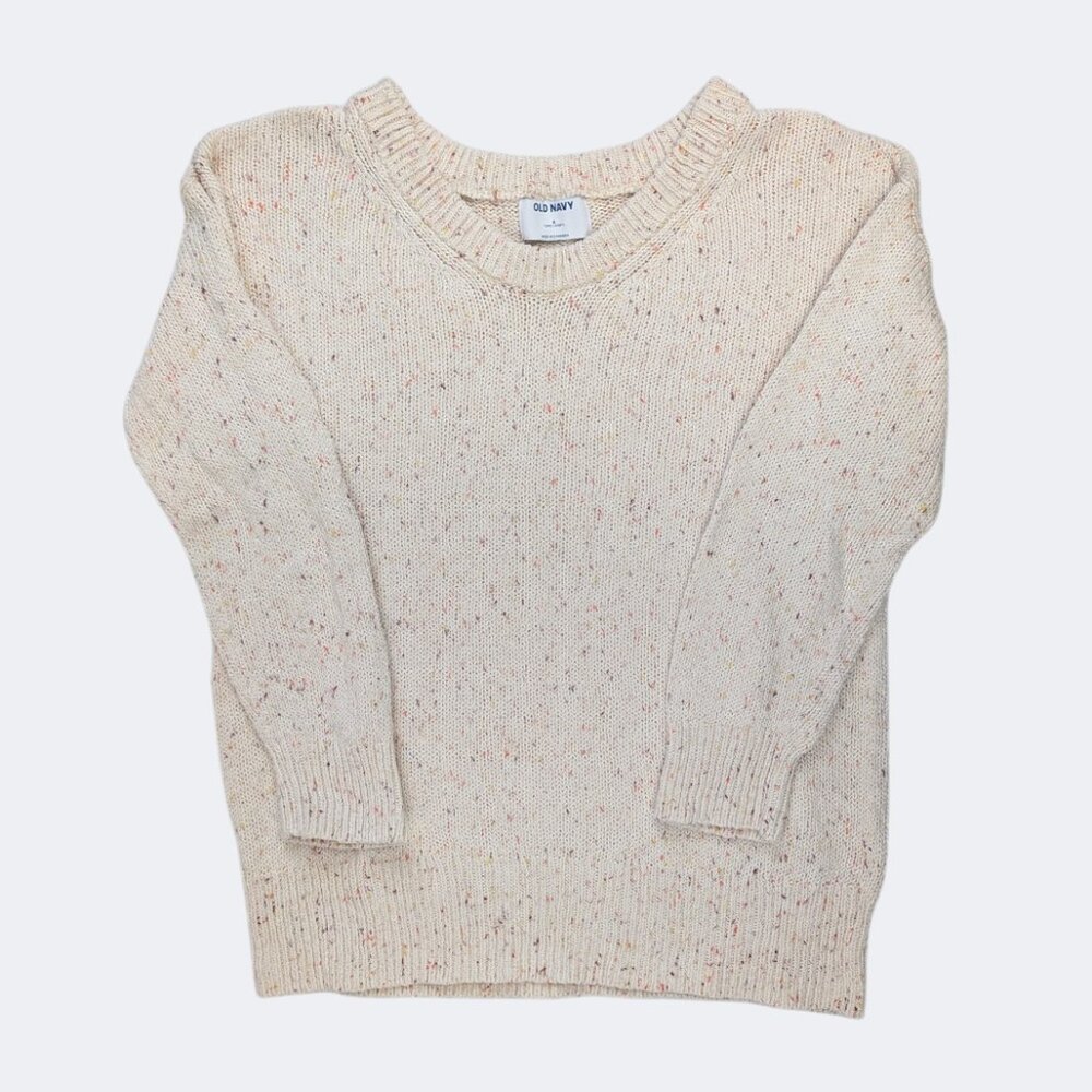 Old Navy Tunic Length Confetti Speckle Oversized Scoop Neck Sweater S